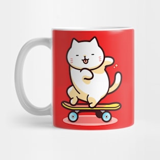 Funny and Cute Cat on Skateboard Mug